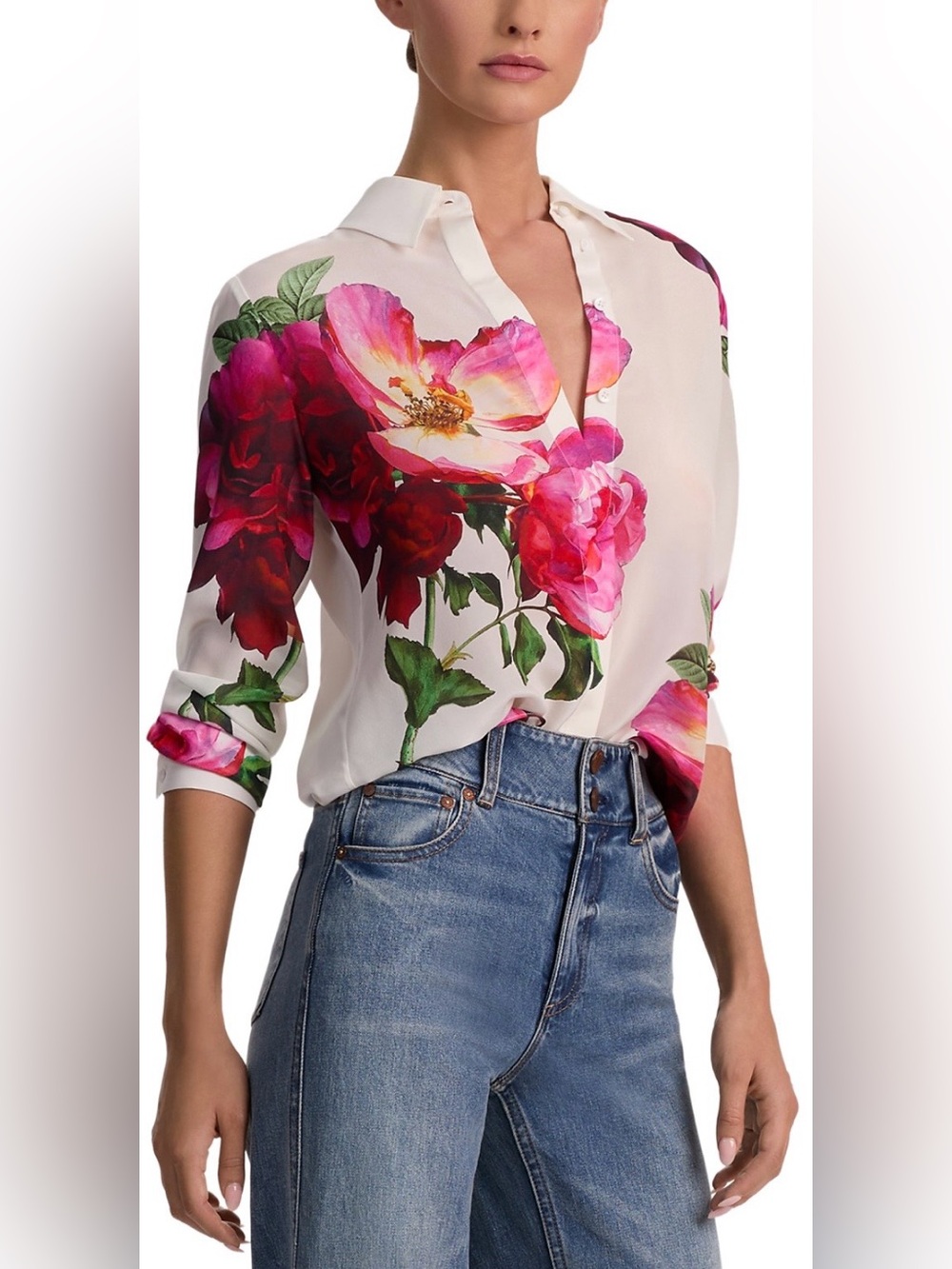Alice + Olivia Willa Placket Top - Picture 5 of 10